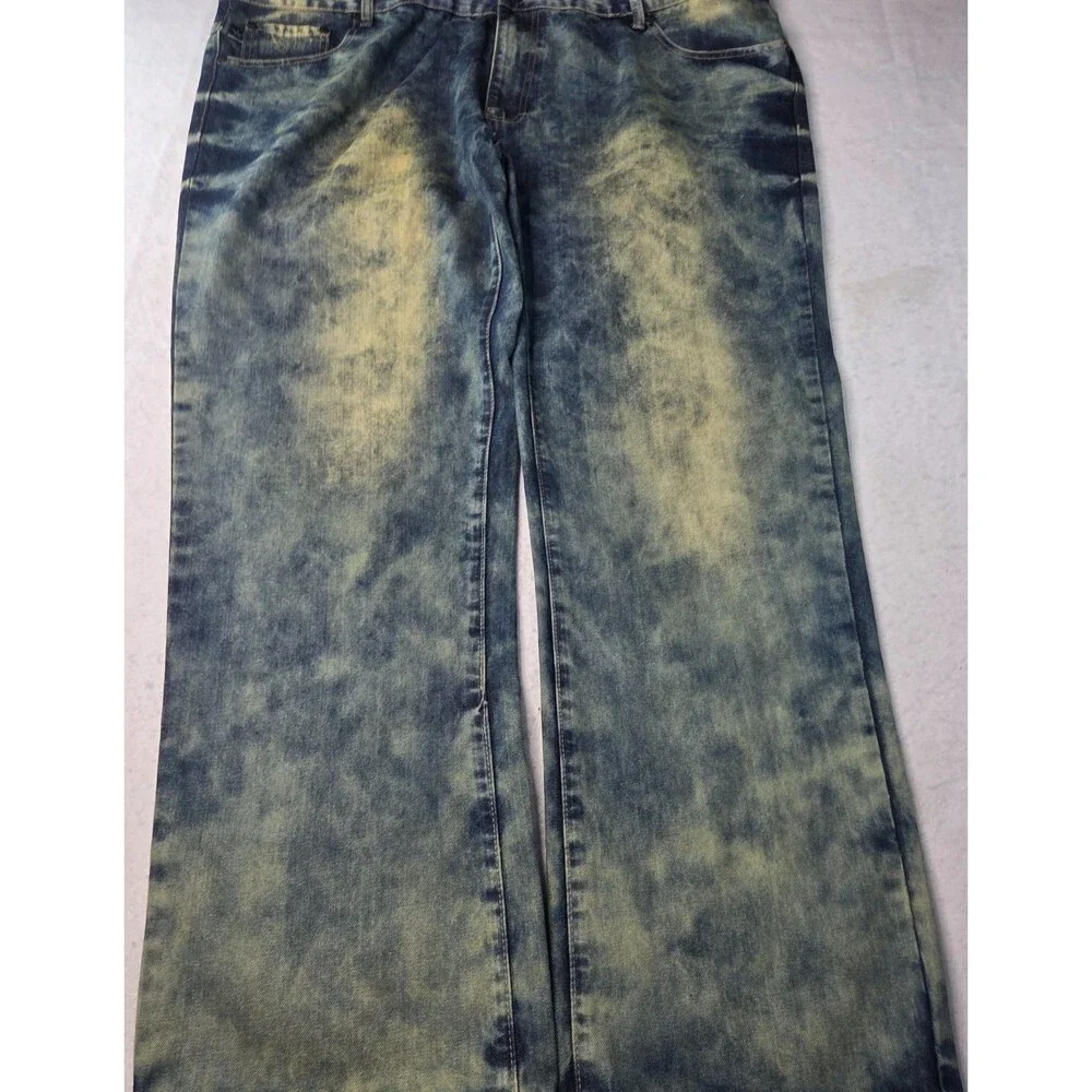 Maximilian New York Jeans Men's 48x34 Acid Wash Blue Denim Straight Y2K